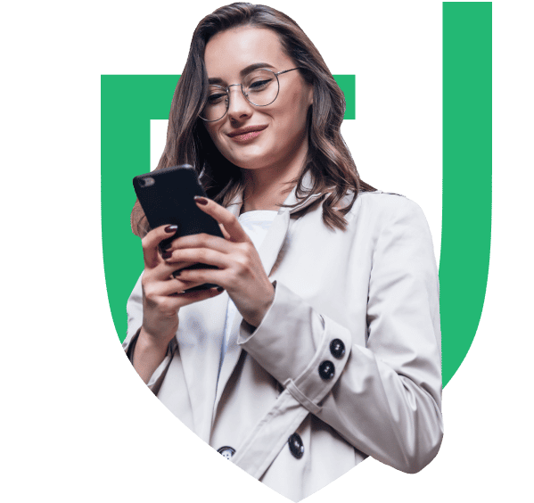 woman looking at phone